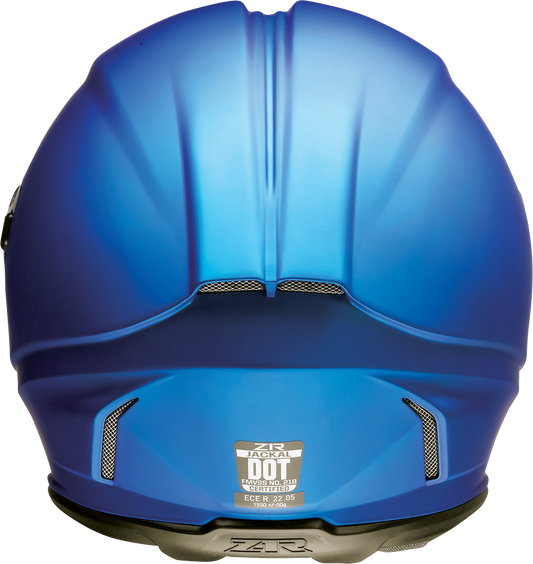 Z1R, Z1R Jackal Helmet Satin Blue 2XL - Aerospace-Grade Polycarbonate Shell with Drop-Down Sun Visor
