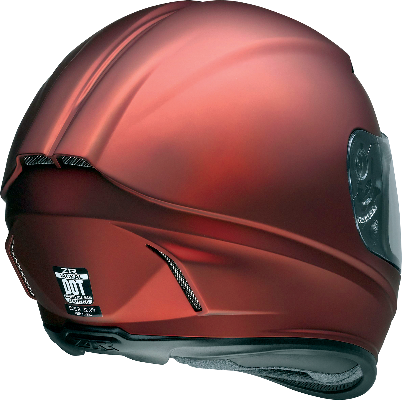 Z1R, Z1R Jackal Helmet Satin Red Large 0101-14824 - Advanced Motorcycle Helmet with Drop-Down Sun Visor and Integrated Speaker Pockets