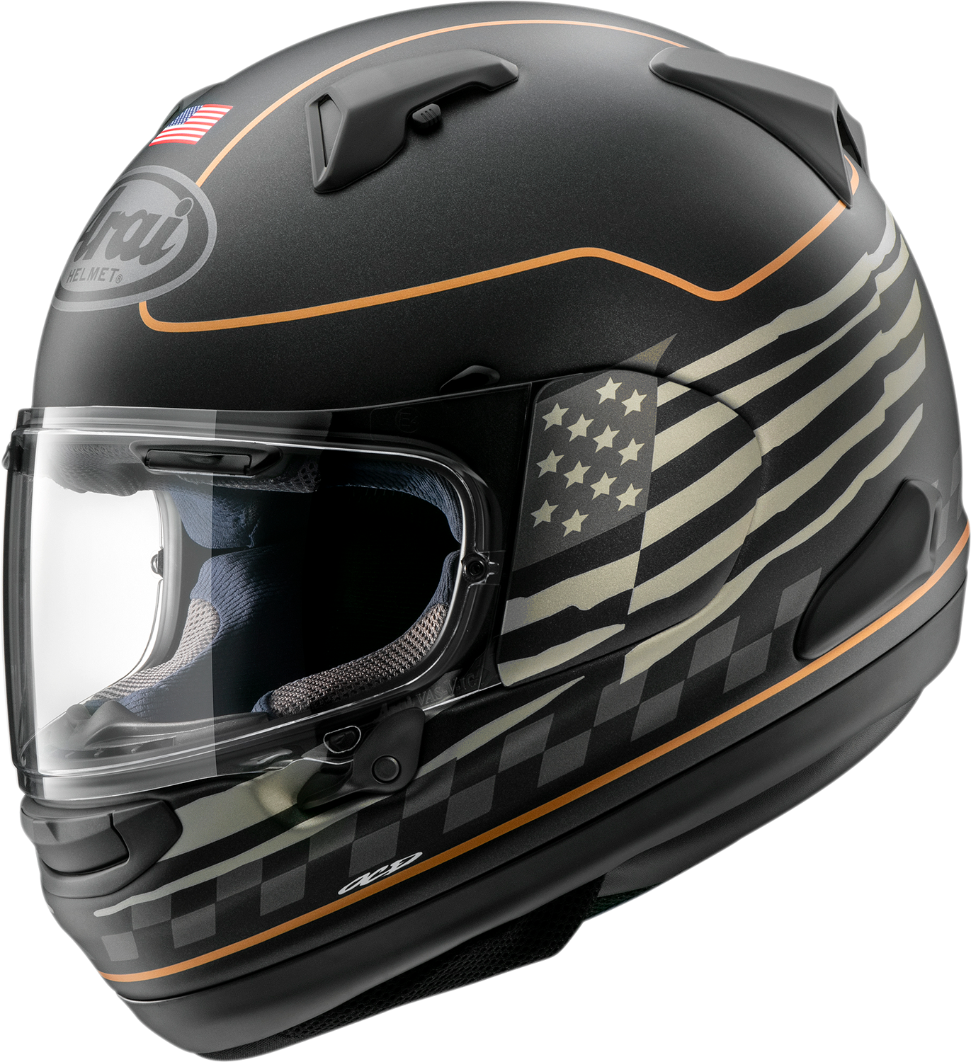 ARAI HELMETS, ARAI HELMETS Signet-X US Flag Black Frost Motorcycle Helmet - Medium (Part #0101-15955)