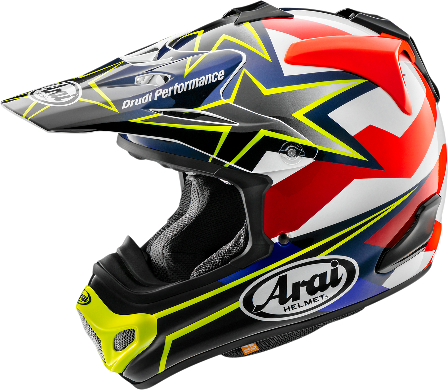 ARAI HELMETS, ARAI HELMETS VX-Pro4 Stars & Stripes Helmet – Yellow, Small – Advanced Features for Off-Road Protection