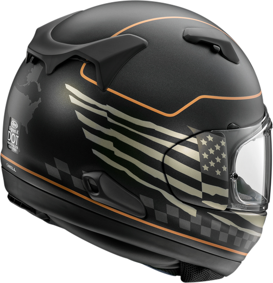 ARAI HELMETS, ARAI HELMETS Signet-X US Flag Black Frost Helmet - Narrow Fit with VAS Shield System