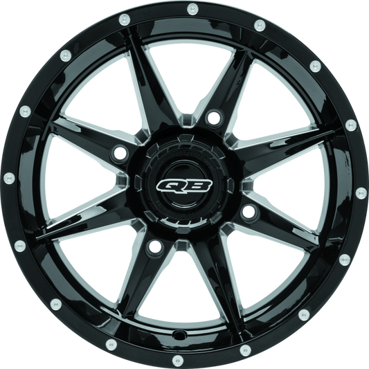 QuadBoss, QuadBoss Slicer 14x7 PowerSports Wheel with Black Center Caps