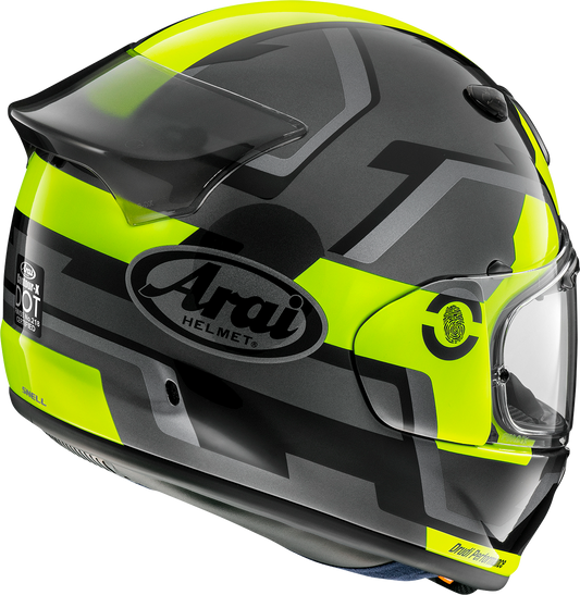 ARAI HELMETS, ARAI HELMETS Contour-X Helmet with Integrated Logo Duct and Aerodynamic Spoiler – Fluorescent Yellow, XL (Part No. 0101-16065)