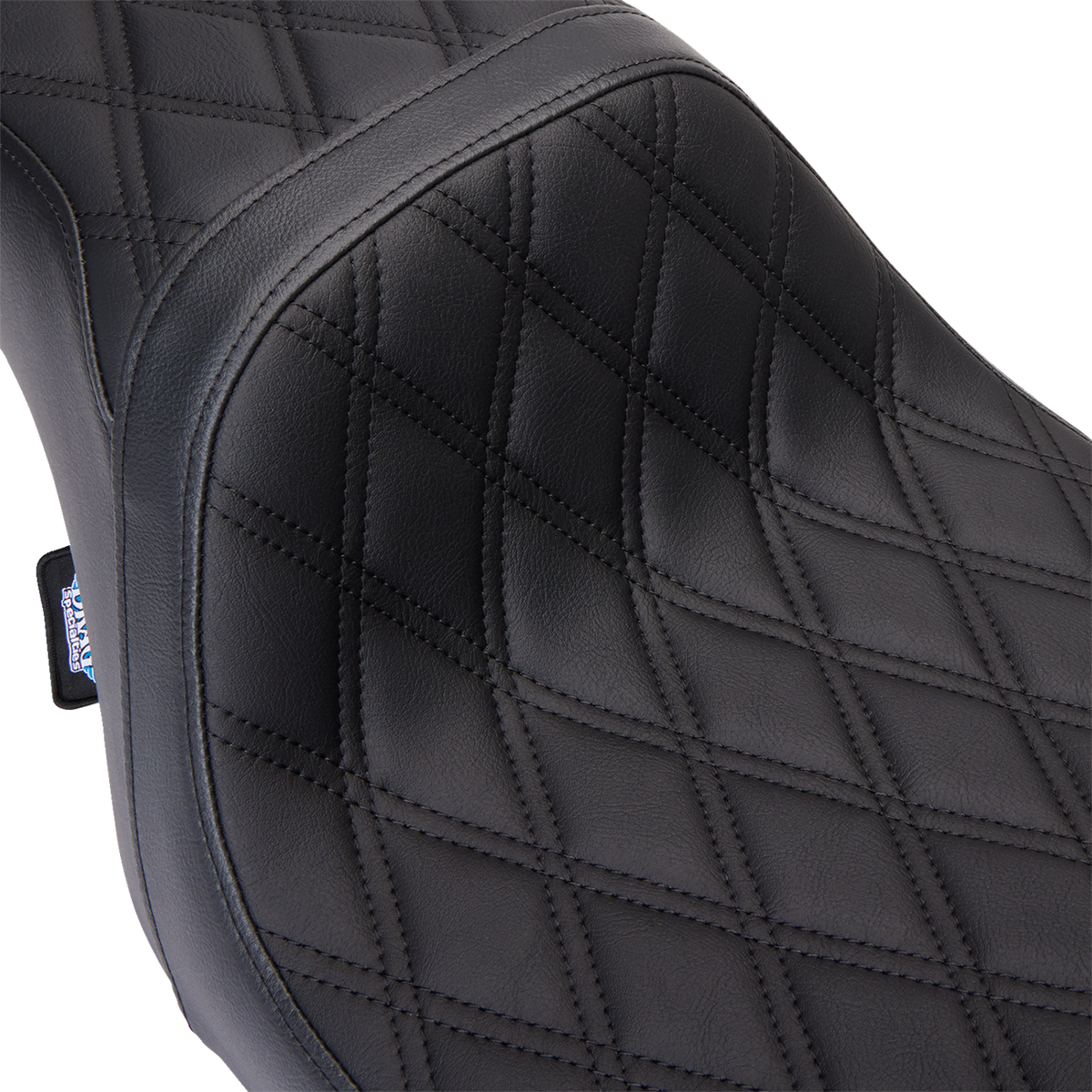 DRAG SPECIALTIES SEATS, DRAG SPECIALTIES SEATS Predator 1Up Seat - Vinyl, Double Diamond Black Stitch for Harley FLH 2008-2023 (Part #0801-1483)
