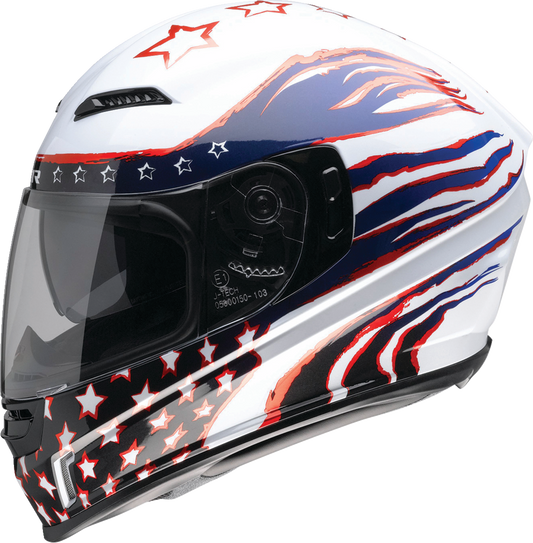 Z1R, Z1R Jackal Helmet Patriot Red/White/Blue 3XL - Aerodynamic Polycarbonate Shell with Sun Visor