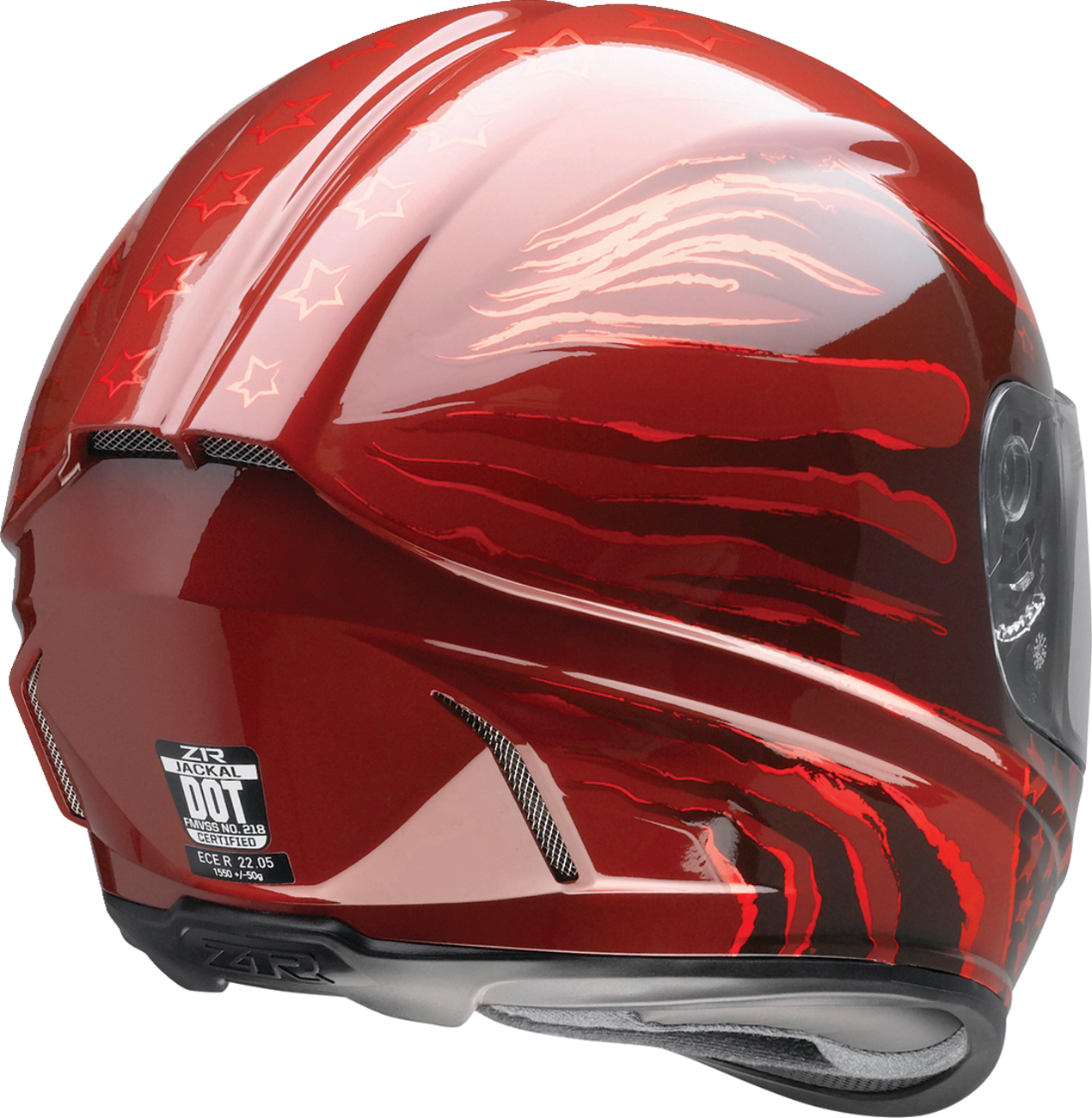 Z1R, Z1R Jackal Patriot Helmet in Red – Intermediate Oval Fit, 3XL