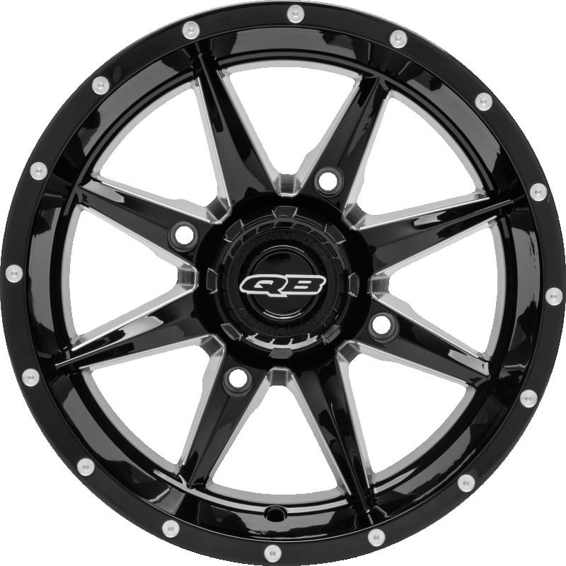 QuadBoss, QuadBoss Slicer 24X7 Off-Road Wheels - 24 Inch Aluminum All-Terrain Rims with Limited Edition QuadBoss Bull Logo Center Caps