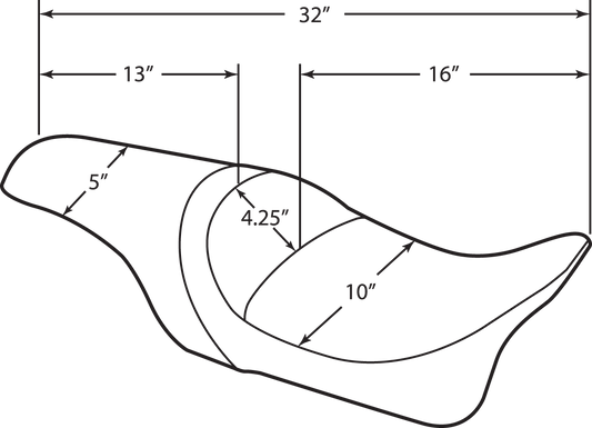 DRAG SPECIALTIES SEATS, Drag Specialties Seats Predator Seat - Smooth for FLHR/FLHX 1997-2007, Part #0801-1061