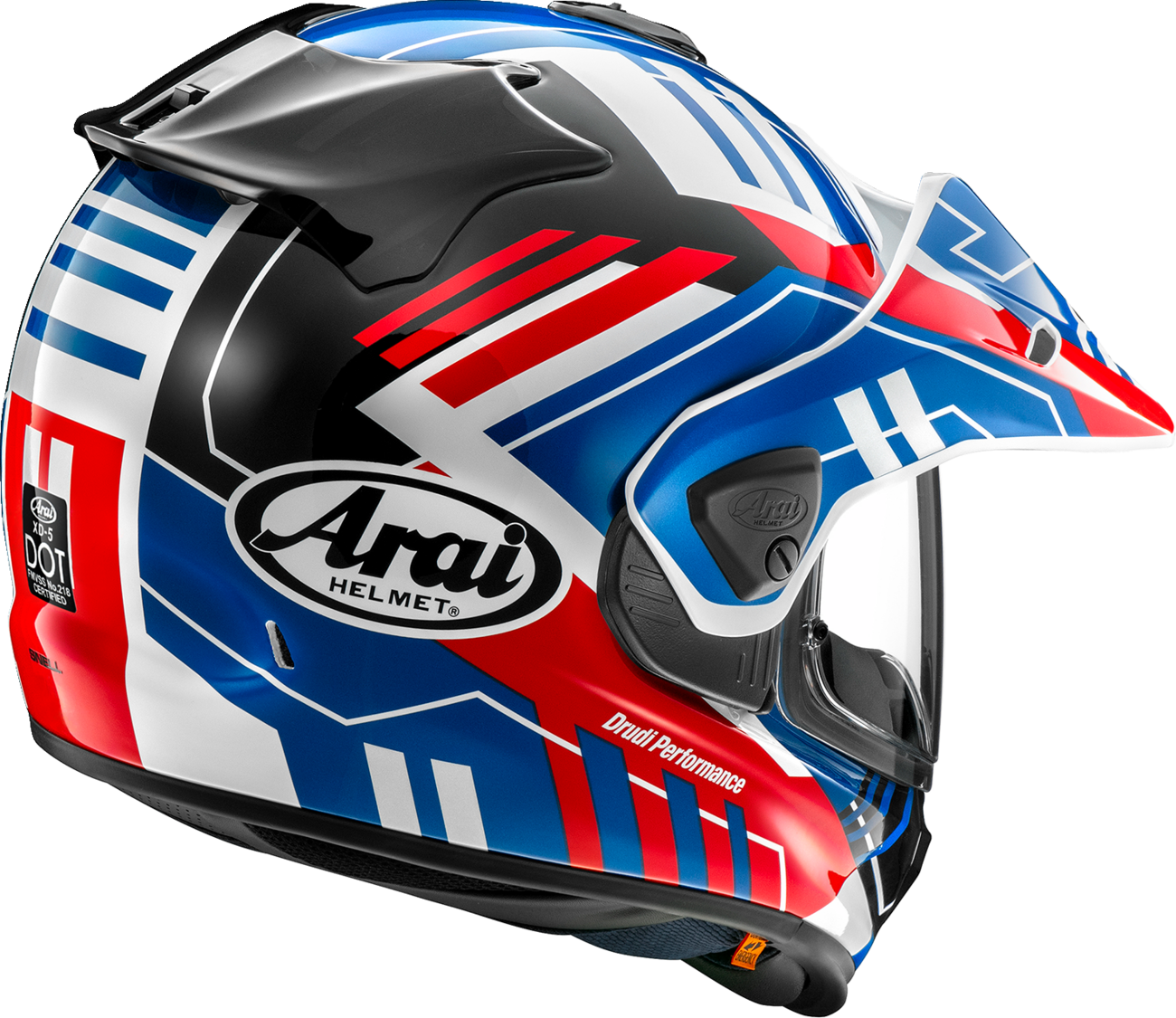 ARAI HELMETS, ARAI HELMETS XD-5 Trail Helmet with VAS-A Shield System and Peak – Blue, Small
