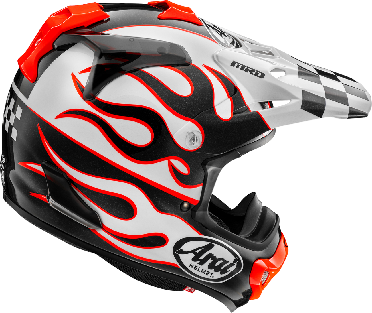 ARAI HELMETS, ARAI Helmets VX-Pro4 Flame White XL - Advanced Off-Road Motorcycle Helmet with Enhanced Safety Features