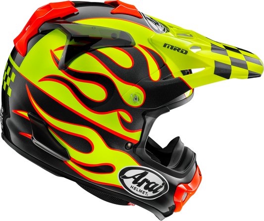 ARAI HELMETS, ARAI Helmets VX-Pro4 Flame Yellow Helmet - XS with Advanced Safety and Comfort Features