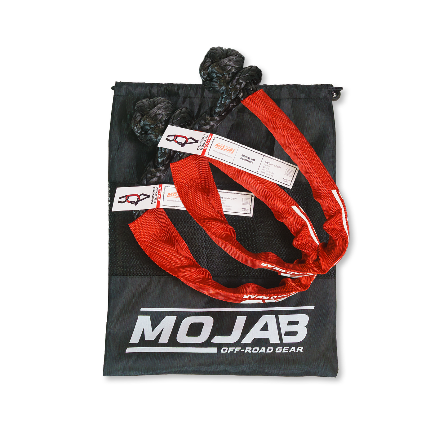 Soft Shackle 3/8'' x 24” with sleeve and bag (Set of 2 Shackles) (Lifetime Warranty)