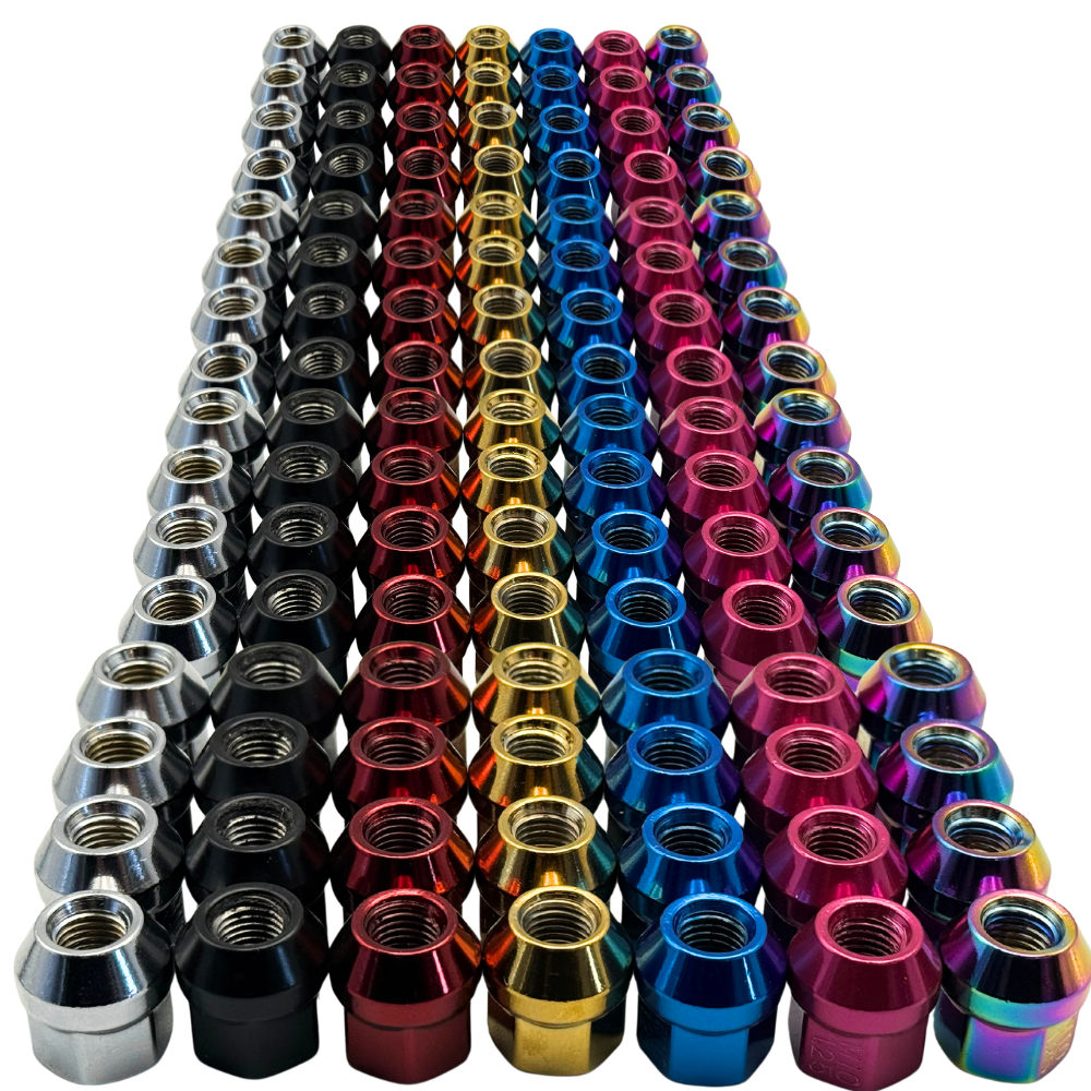 16 Pack M10x1.25 Open End Acorn Colored ATV UTV Lug Nuts