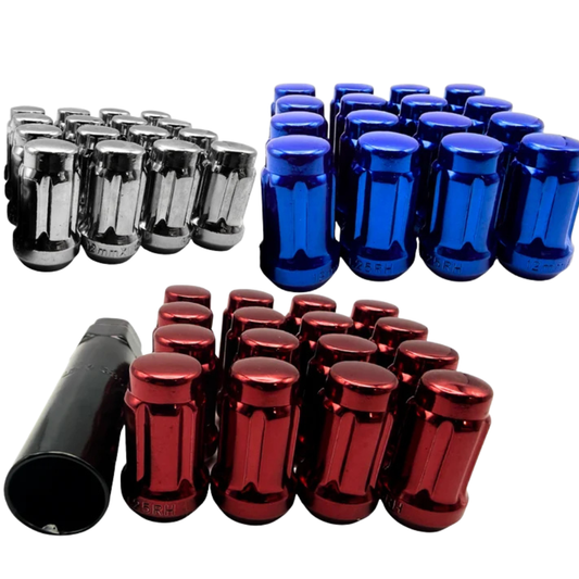 16 Pack M12x1.25 Tapered Spline Colored ATV UTV Lug Nuts with Key