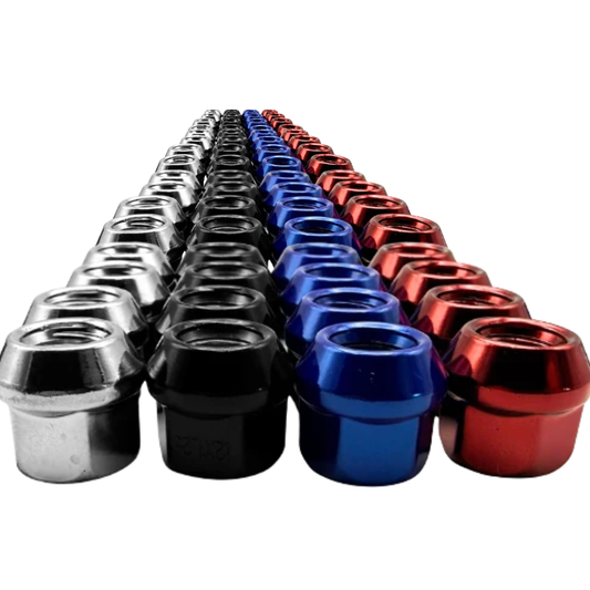 16 Pack M12x1.25 Open End Spline Colored ATV UTV Lug Nuts