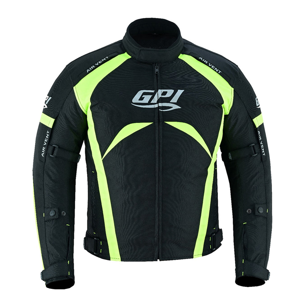 Men’s All-Season 4 Pockets Waterproof High Premium Quality Motorcycle Jacket – Fluorescent/Black-