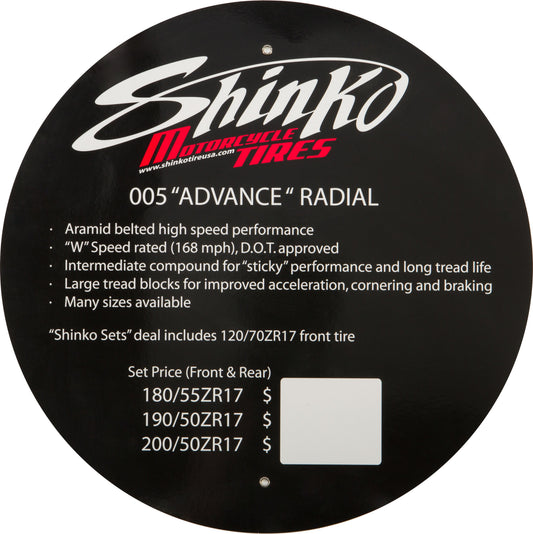 SHINKO, Shinko 005 Advance Tire Display Sign - Professional Tire Shop Signage Solution