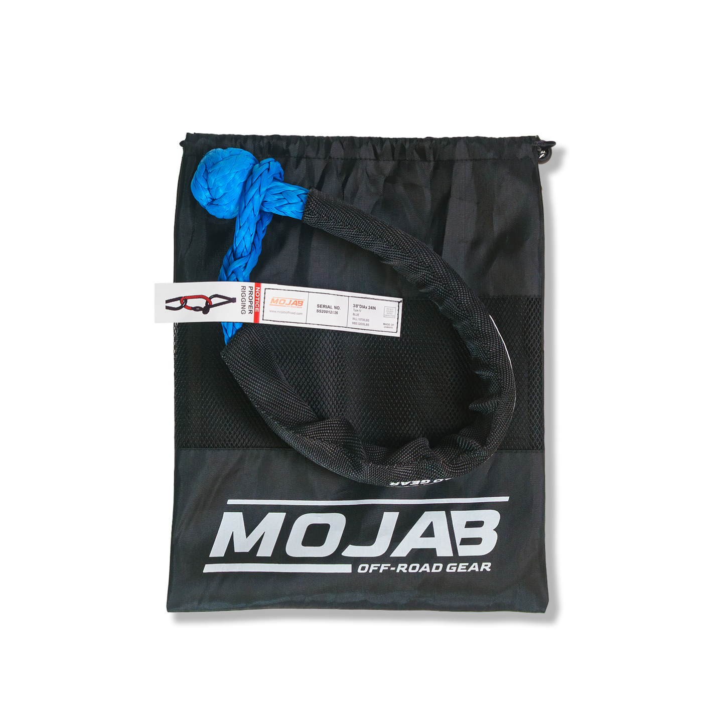 Soft Shackle 3/8'' x 24” with sleeve and bag (Single Shackle) (Lifetime Warranty)