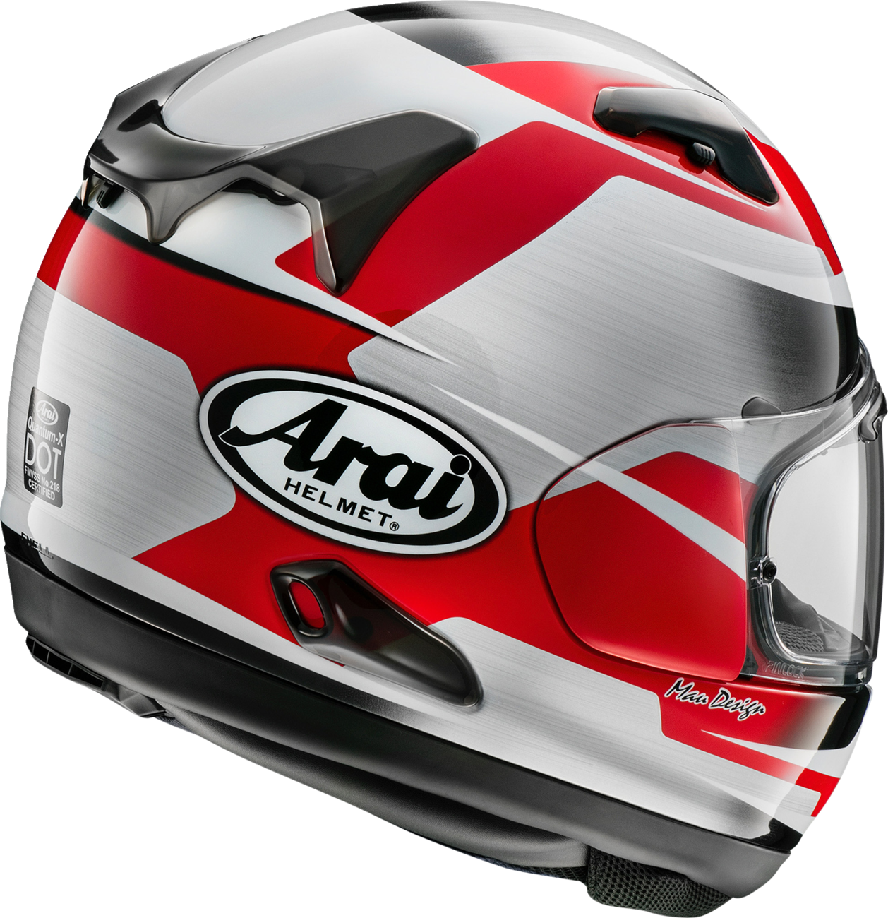 ARAI HELMETS, ARAI HELMETS Quantum-X Steel Helmet with VAS-MV Shield – Red, Medium