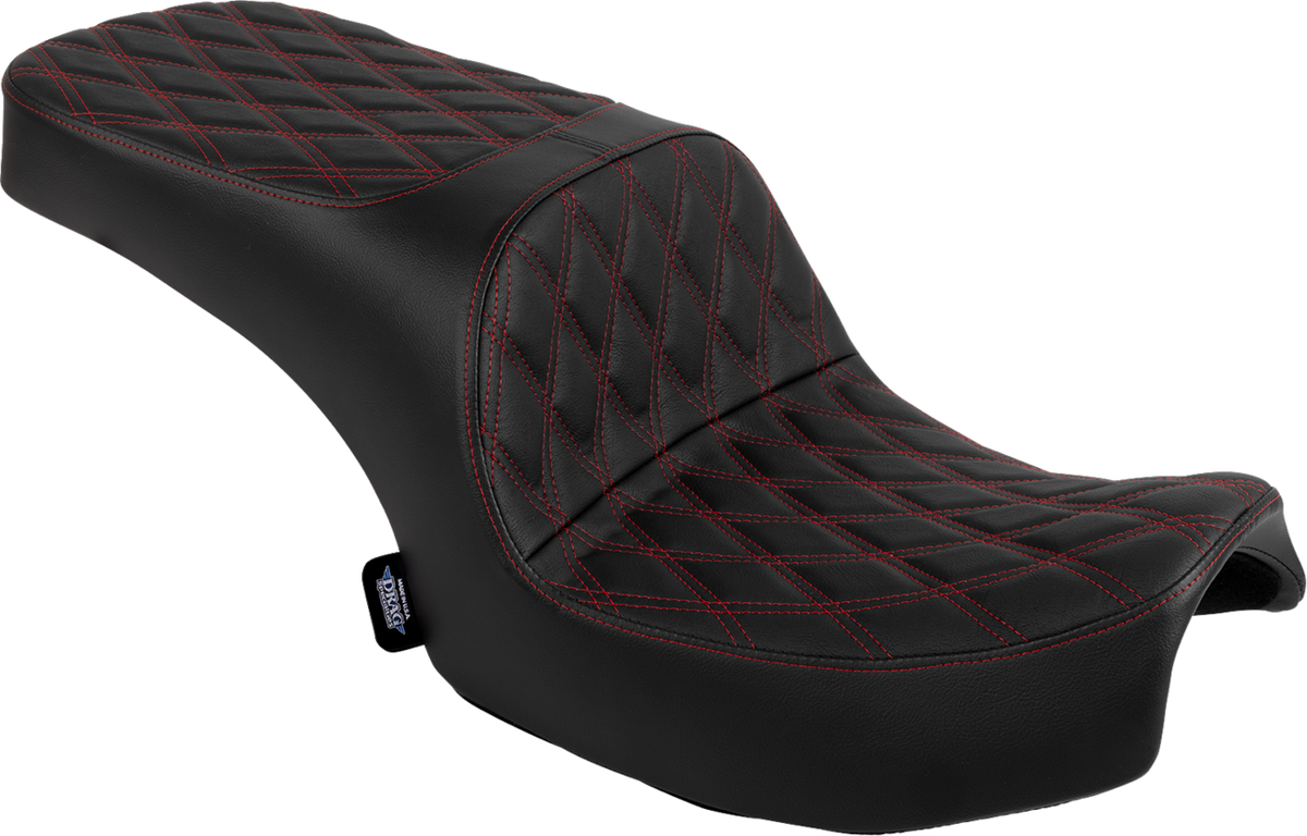 DRAG SPECIALTIES SEATS, Drag Specialties Seats Freedom Seat for Challenger 2020-2025 & Chieftain 2025 with Double Diamond Red Stitch by DRAG SPECIALTIES SEATS Part 4722D