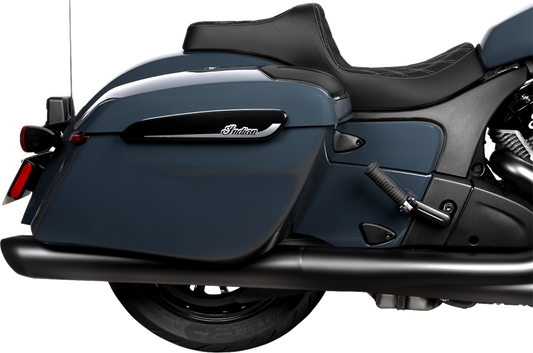 DRAG SPECIALTIES SEATS, Drag Specialties Seats Predator III 2-Up Seat for Chieftain '25 and Challenger '20-'25 - Vinyl with Double Diamond Pattern and Silver Stitch - Part Number 4720C