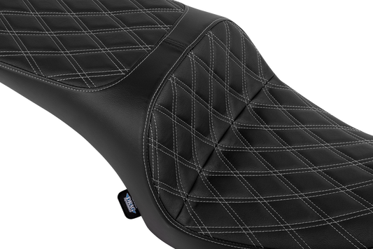 DRAG SPECIALTIES SEATS, Drag Specialties Seats Freedom Seat for Challenger '20-'25 and Chieftain '25, Vinyl with Double Diamond Silver Stitch - Part #4722C