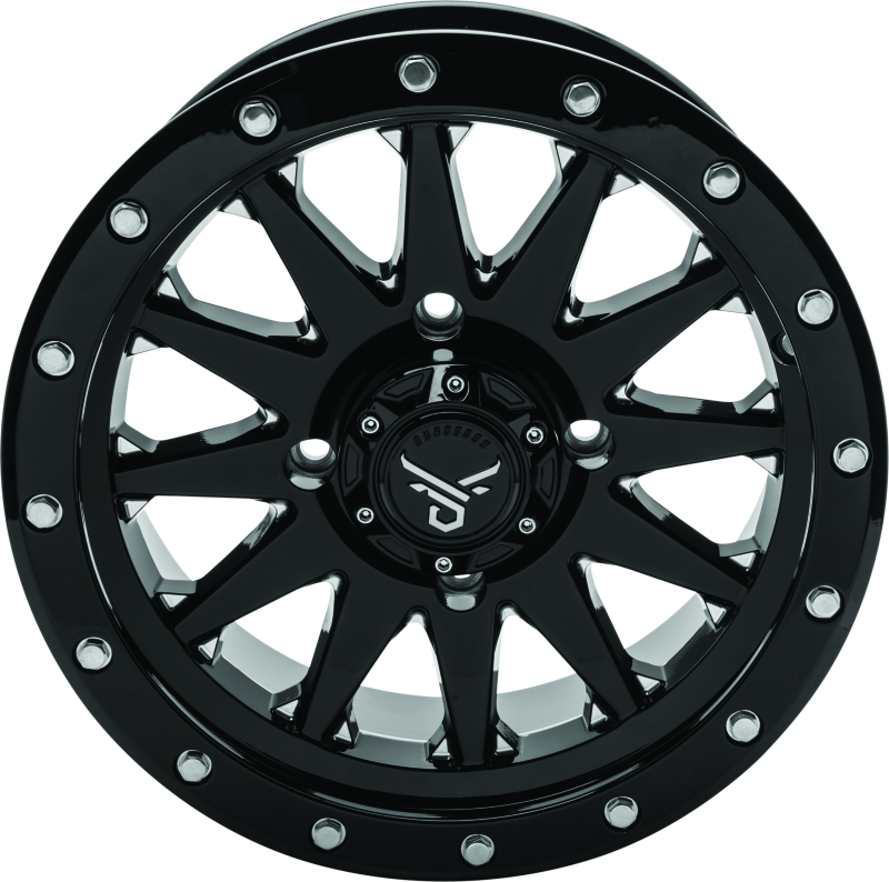 QuadBoss, QuadBoss Wagon 14x7 Wheel - 5+2 Offset, 4/110 Bolt Pattern, Milled Finish