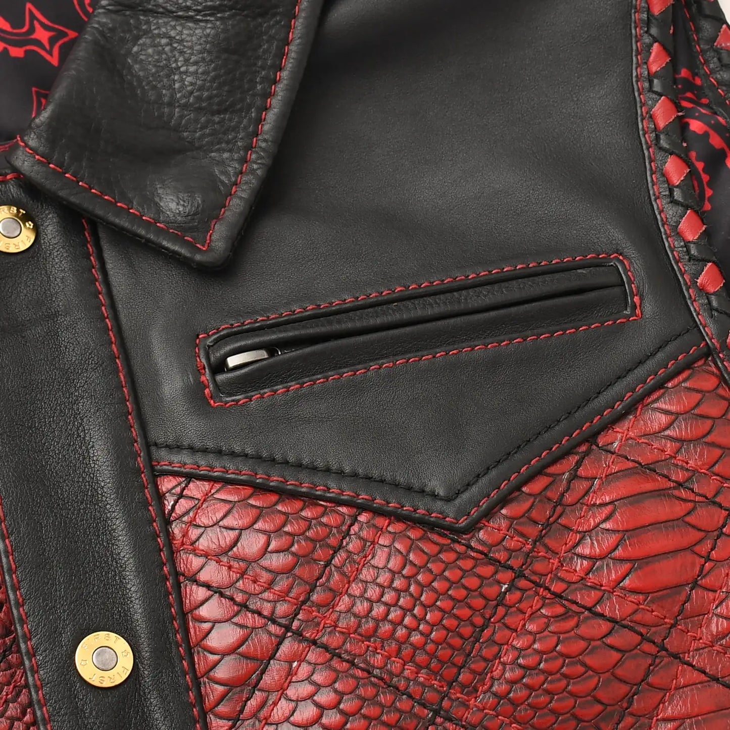 Kingsnake Men’s Motorcycle Leather Vest