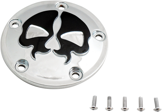 Drag Specialties Chrome Black Skull Points Cover for Twin Cam 78040