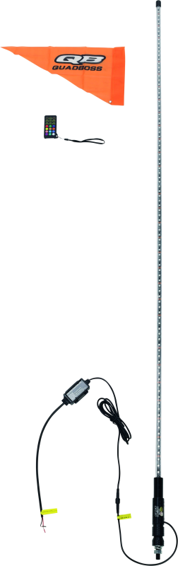 QuadBoss, QuadBoss 6FT Clear Single LED Lighted Whip with Bluetooth Control - Part 609666