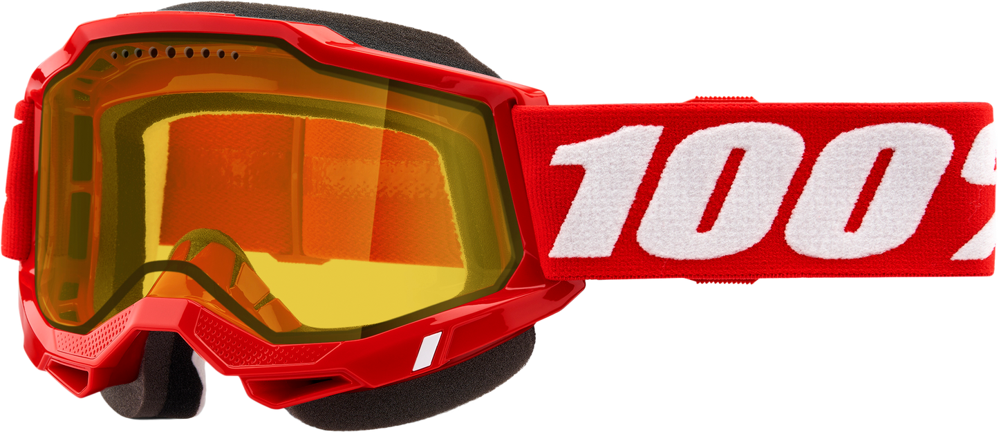 Accuri 2 Snowmobile Goggle Red W/ Yellow Lens