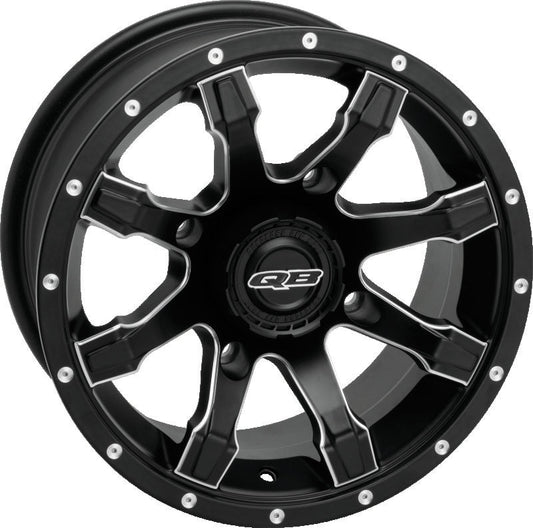 QuadBoss, QuadBoss Grinder 12x7 PowerSports Wheel Part #608502 - Lightweight Aluminum Design with 700 lbs Load Capacity
