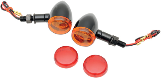 DRAG SPECIALTIES Mini-Deuce Marker Light Kit - Amber/Red with 12V Dual-Filament Bulb (Part No. 20-6390BA/RI)
