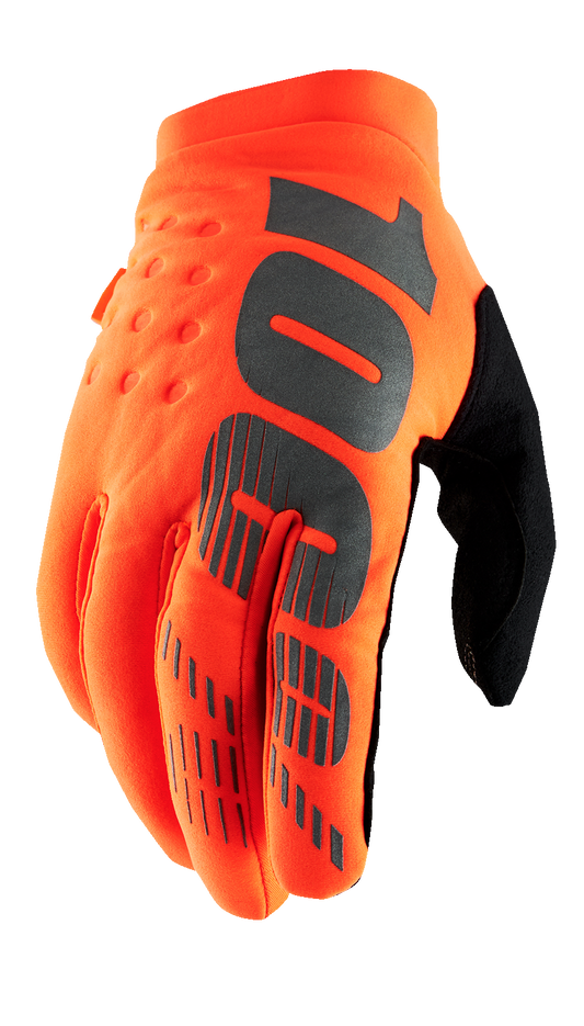 100% Brisker Gloves - Fluo Orange/Black - Small 10003-00010