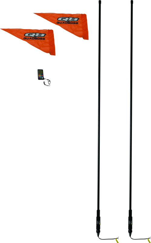 QuadBoss, QuadBoss 6Ft Smoke Dual LED Whip with Remote Control – Customizable Lighting for Powersports