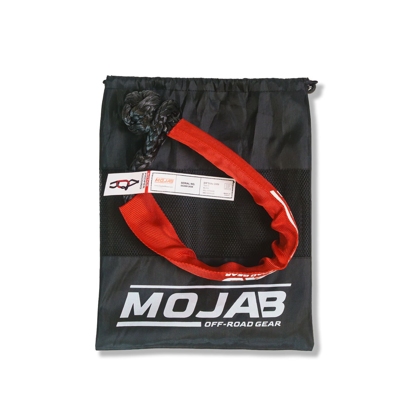 Soft Shackle 3/8'' x 24” with sleeve and bag (Single Shackle) (Lifetime Warranty)