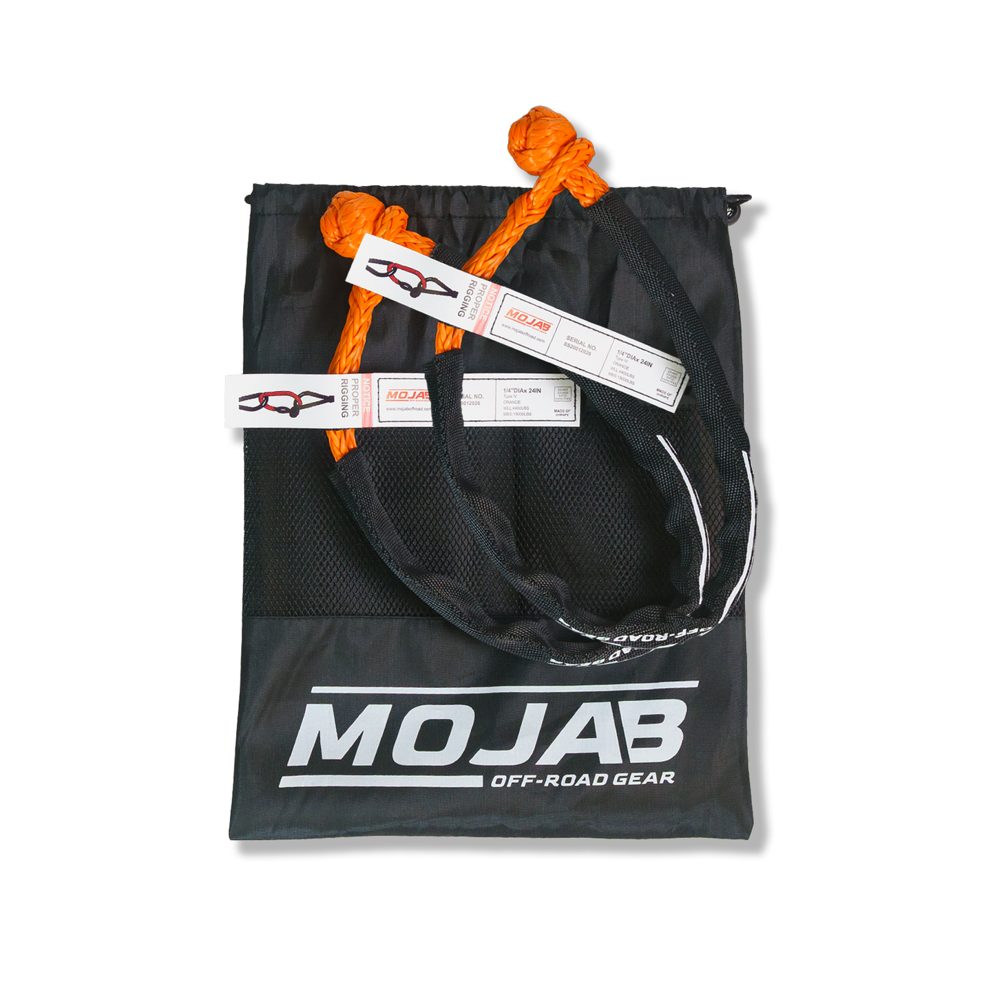 Soft Shackle 1/4'' x 24'' with sleeve and bag (Set of 2 Shackles) (Lifetime Warranty)