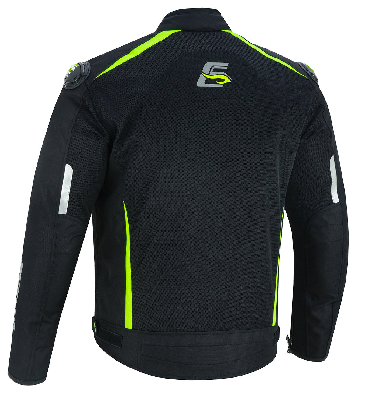Men’s High Premium Quality Summer 4 Pockets Waterproof Motorcycle Black/Fluorescent Jacket