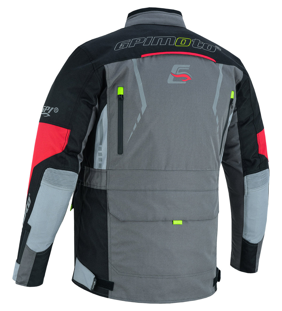 Men’s All-Season High Premium Quality Soft Adjustable Motorcycle Jacket – 6 Pockets, Grey/Black-