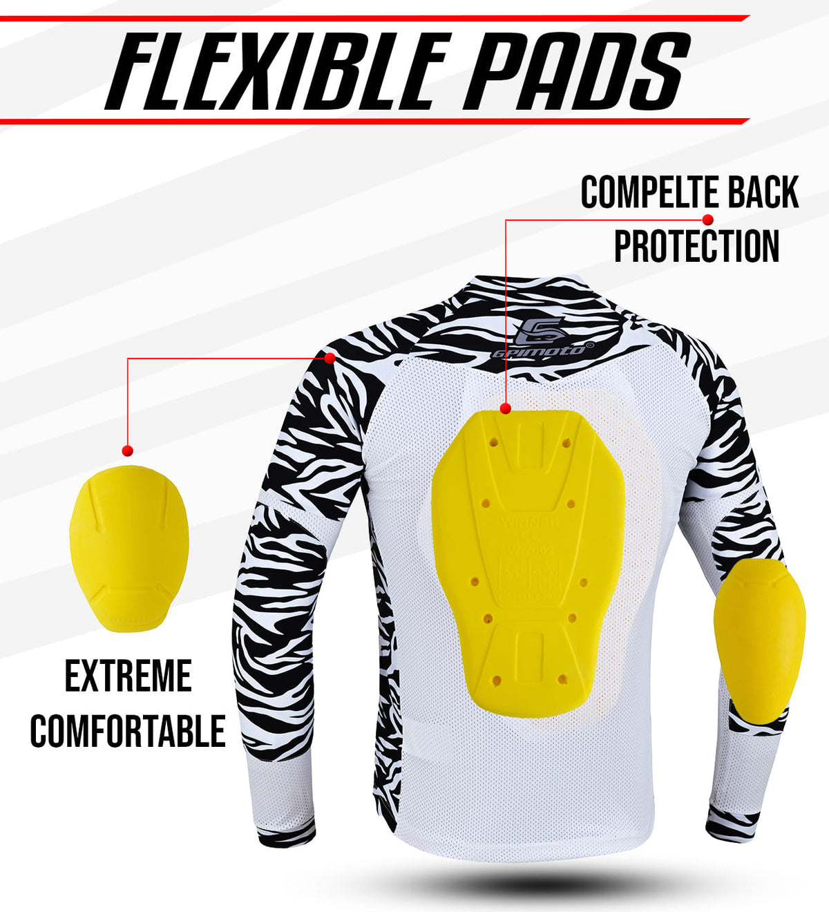 Men's Mesh White Motorcycle Shirt | CE Level 2 Certified Protection-