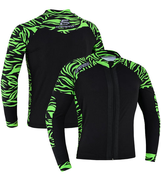 Men's Mesh Green Motorcycle Shirt | CE Level 2 Certified Protection