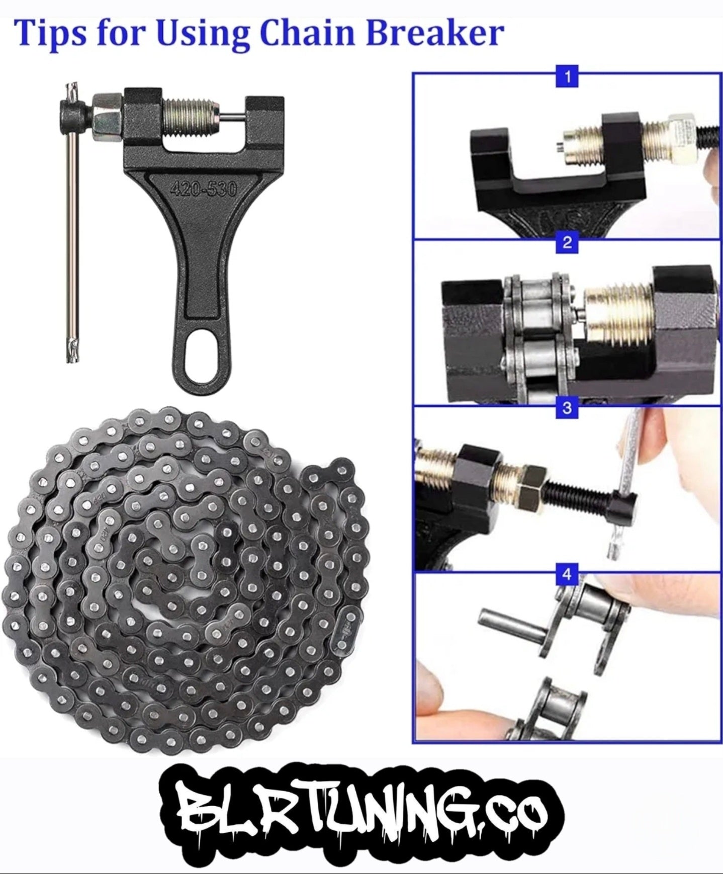 420 Motorcycle Chain Fits Small Bore Motorcycles - Electric Dirt Bikes - ATVs - and Dirt Bikes
