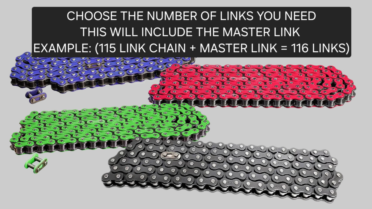 420 Motorcycle Chain Fits Small Bore Motorcycles - Electric Dirt Bikes - ATVs - and Dirt Bikes