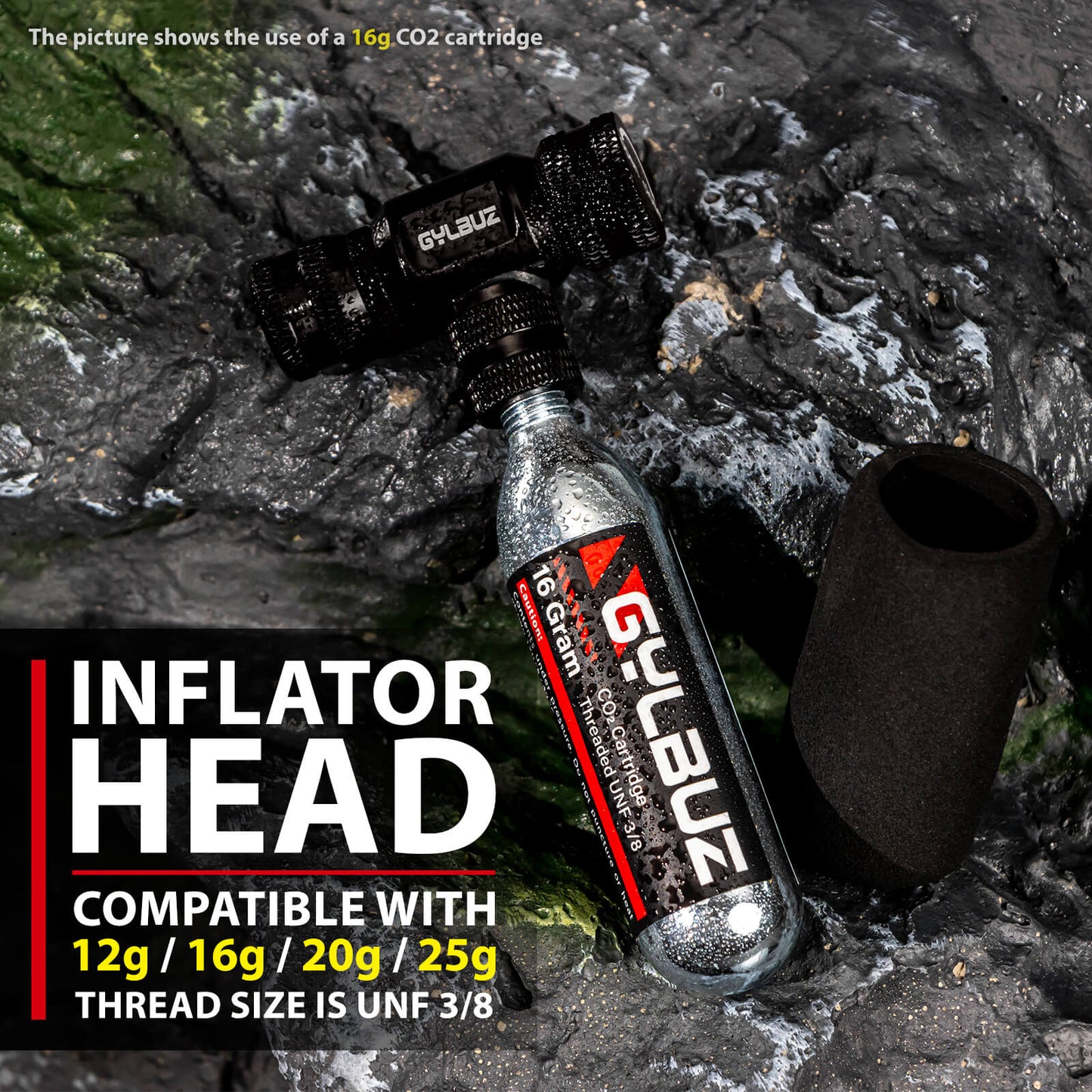 CO2 Inflator Set (with 6×16g Cartridges)