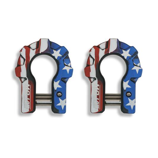 American Flag - 3/4'' Extreme duty Aluminum Shackle set (9T) - (LIFE TIME WARRANTY*)