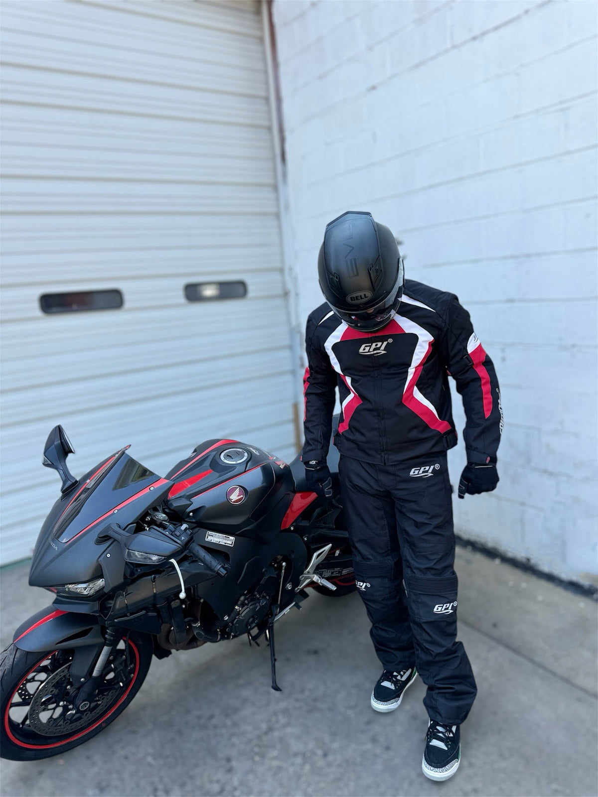 Men’s High Premium Quality All Season 4 Pockets Waterproof Motorcycle Black/Red/White Jacket