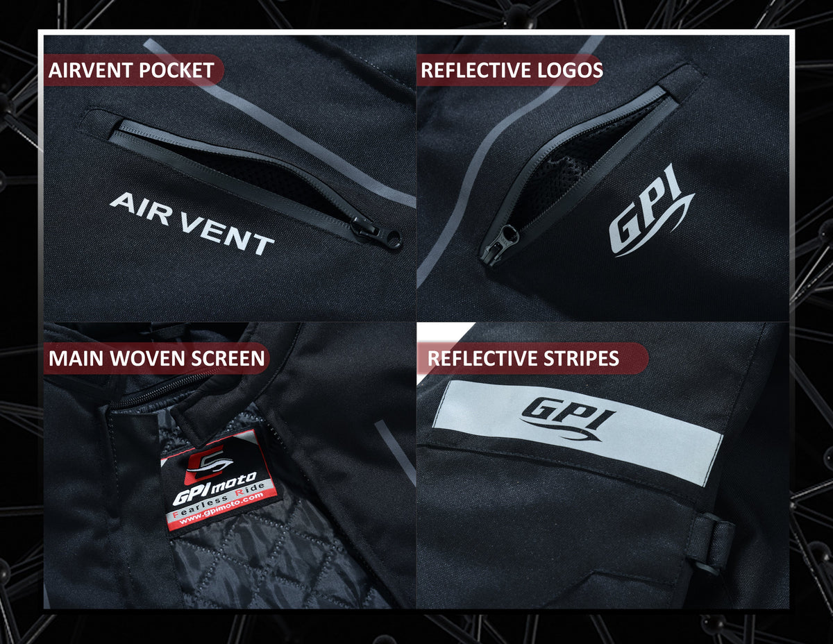 Men’s All-Season High Premium Quality Soft Adjustable Motorcycle Jacket with 4 Pockets – Black-