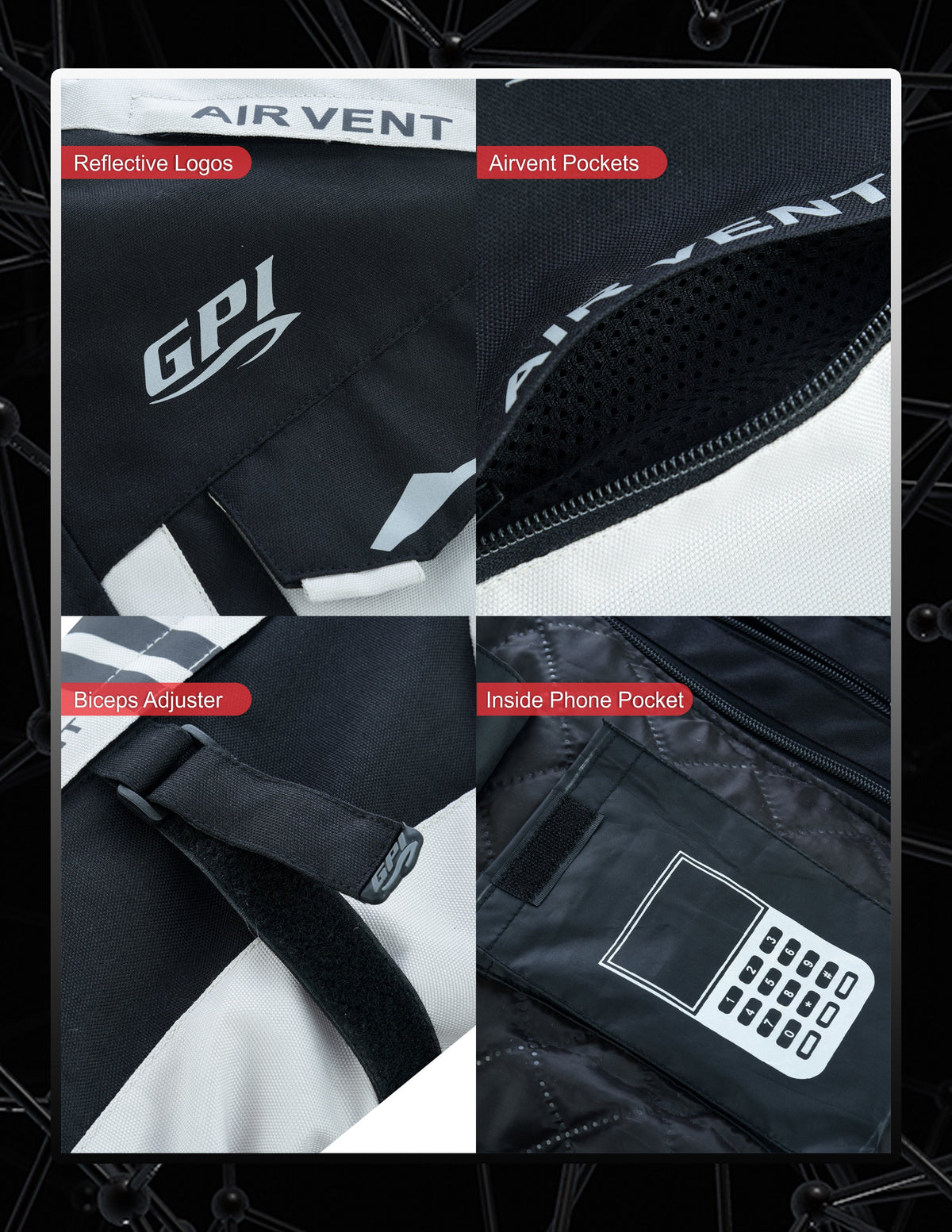 Men’s All-Season 7 Pockets Waterproof High Premium Quality Motorcycle Jacket – Beach/Black-