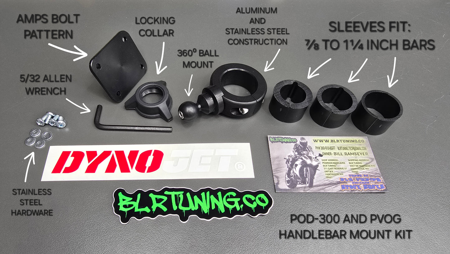 DYNOJET HANDLEBAR MOUNT KIT FOR POD 300 AND ORIGINAL POWER VISION PVOG