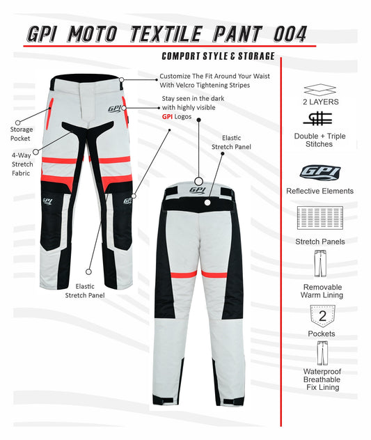 High Premium Quality Adjustable/Black/Red Multi-Color Motorcycle Pants – Beach-